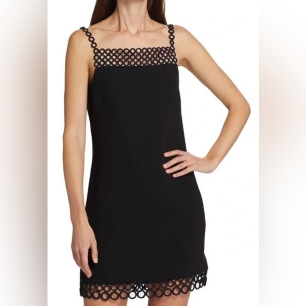 Jonathan Simkhai Marlie Black Crochet Ring Mini Dress